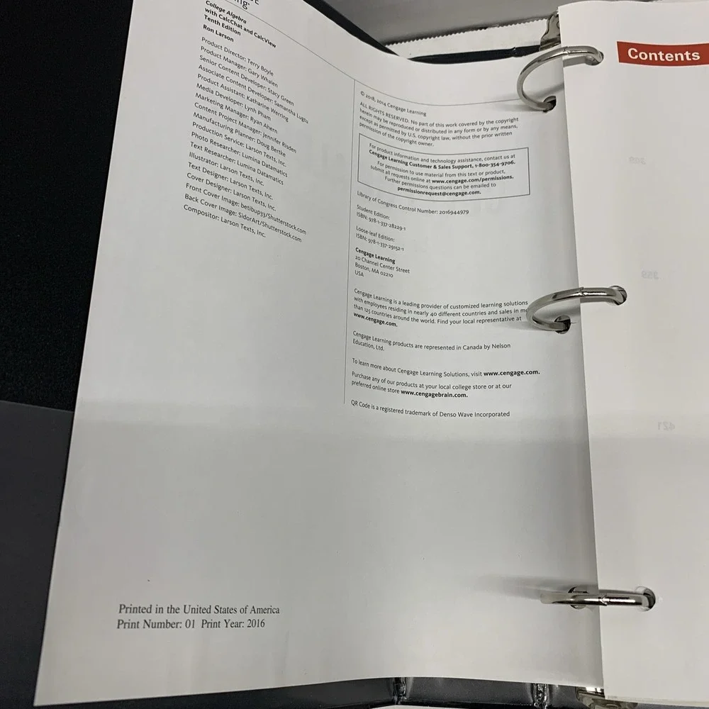 College Algebra, Loose-Leaf Version by Ron Larson (2017, Ringbound)